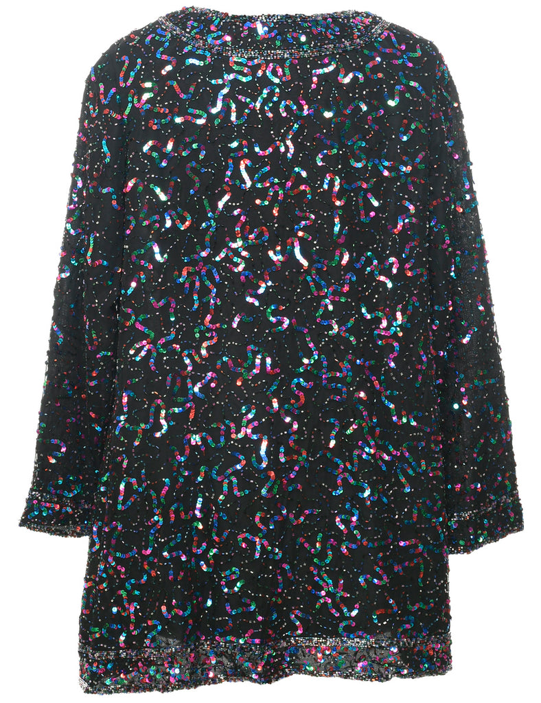 Silk Beaded Evening Jacket - L