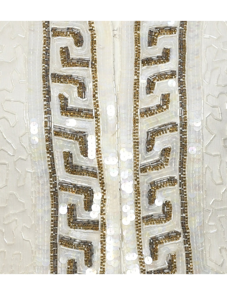 Silk Beaded Evening Jacket - S