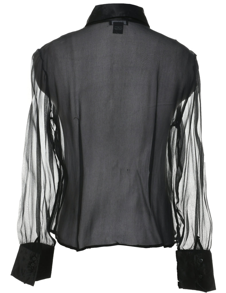 Silk Beaded Evening Shirt - M