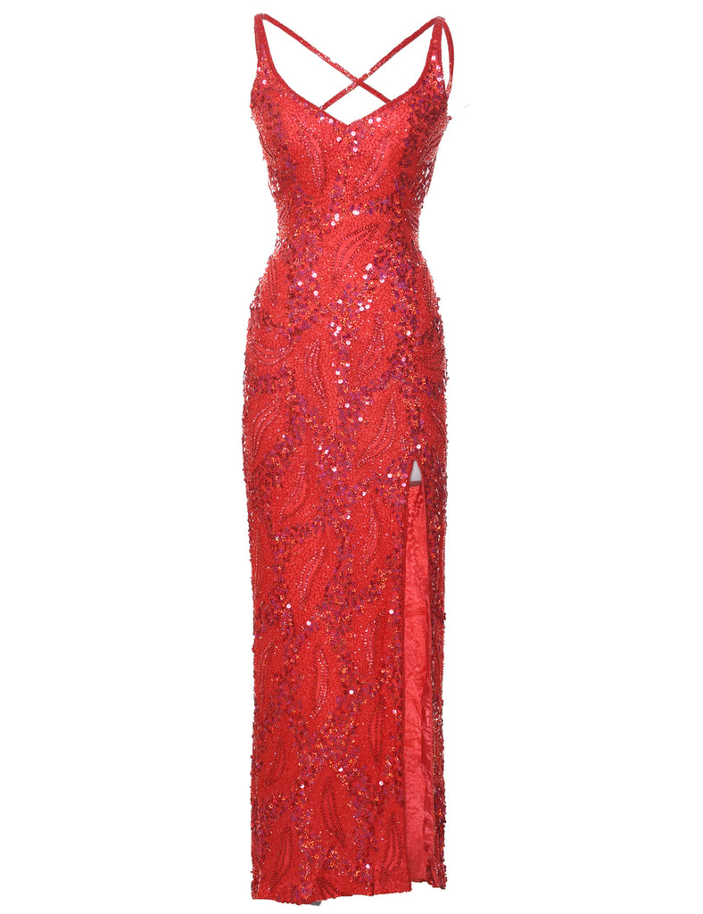 Silk Beaded Party Dress - XS
