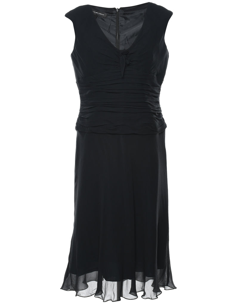 Silk Black Dress - L