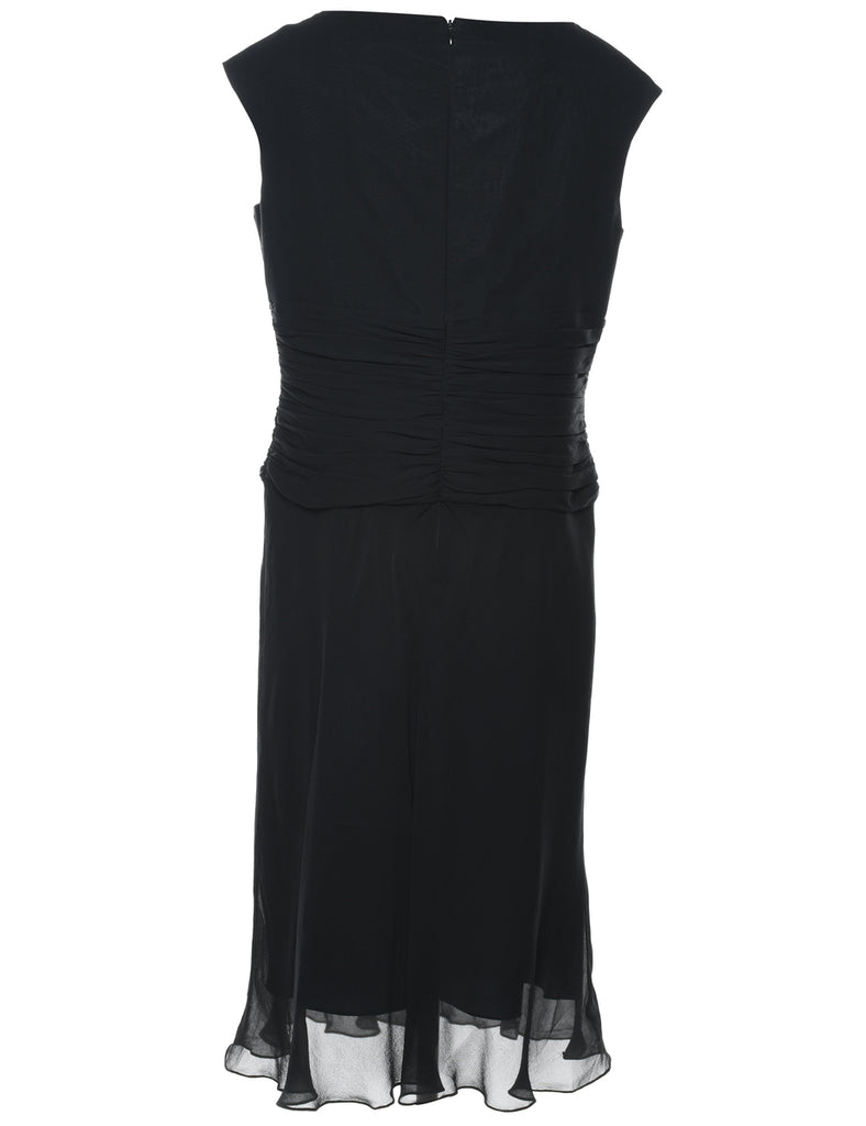 Silk Black Dress - L