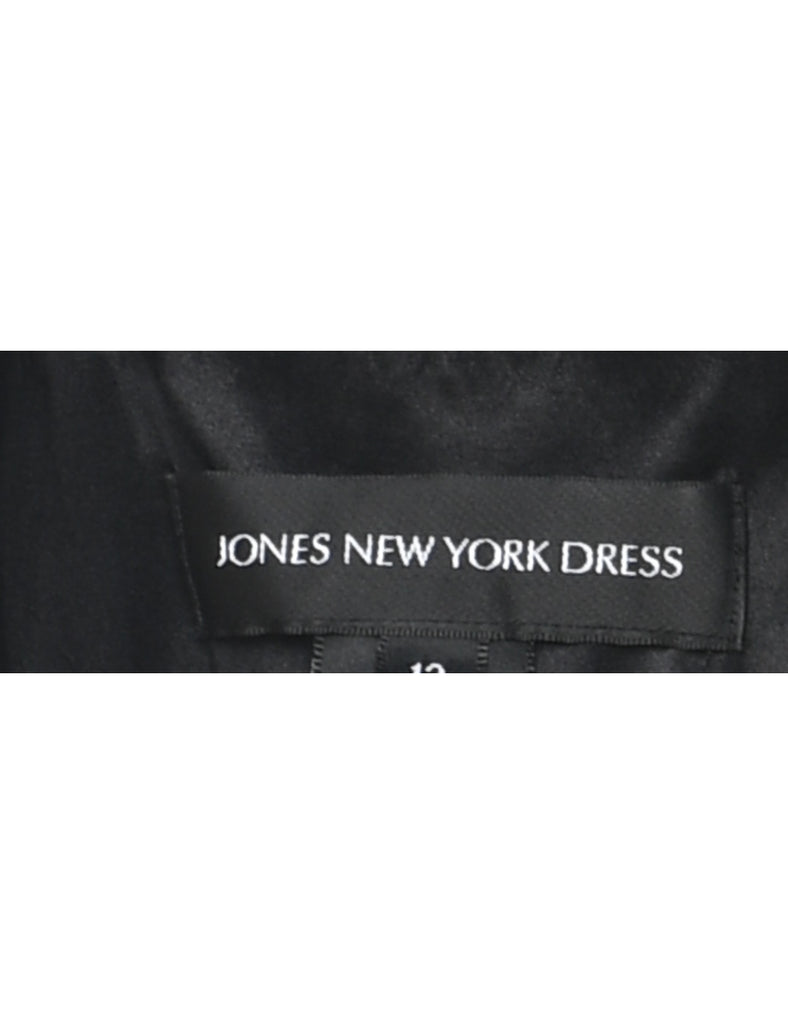 Silk Black Evening Dress - M