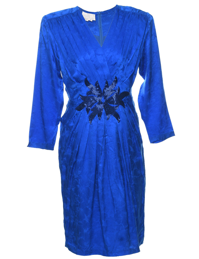 Silk Brocade Beading Evening Dress - S