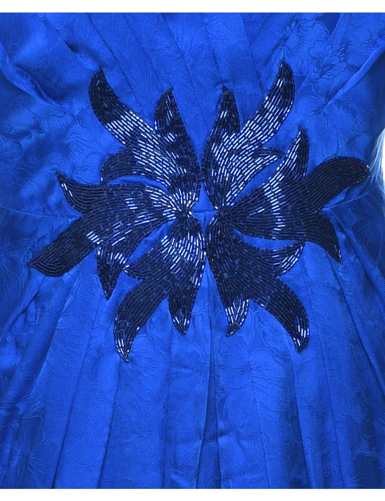 Silk Brocade Beading Evening Dress - S