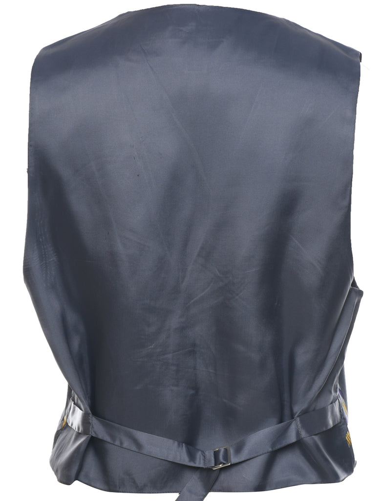 Silk Button Front Waistcoat - L