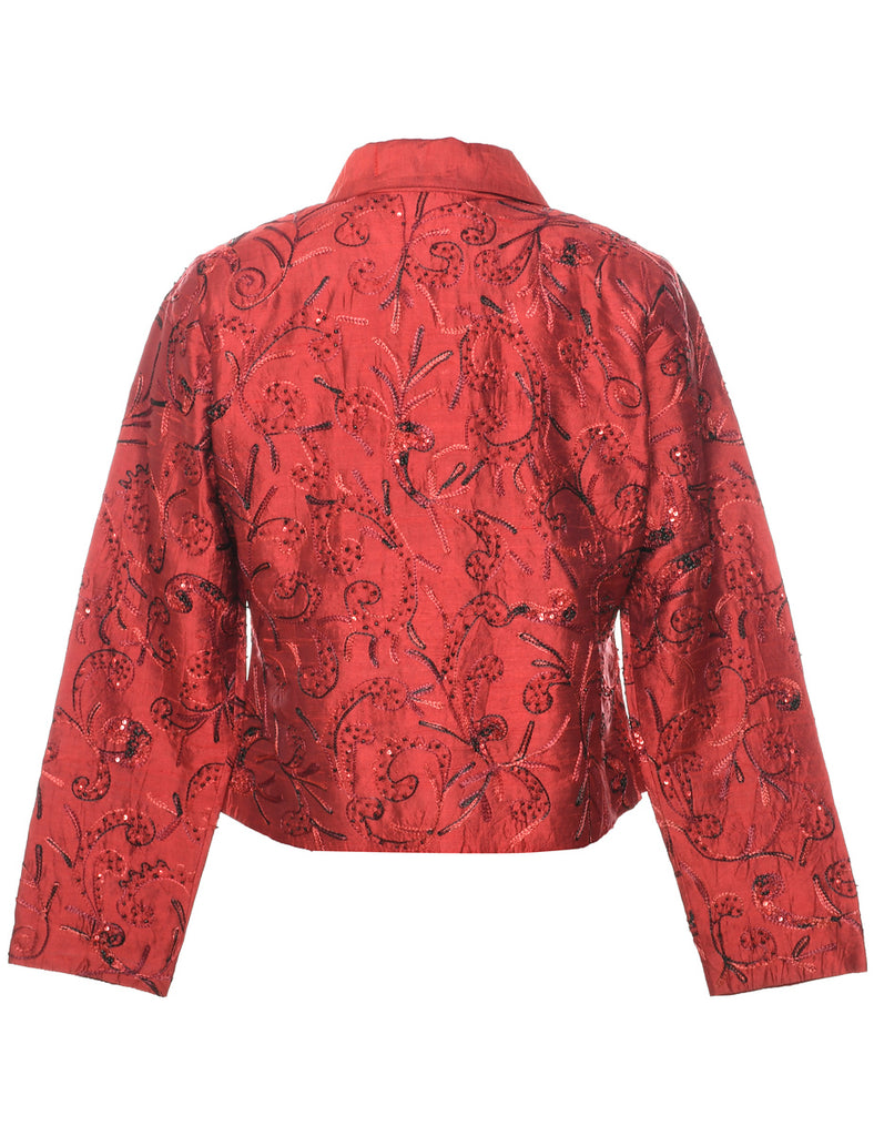 Silk Embroidered Evening Jacket - XS