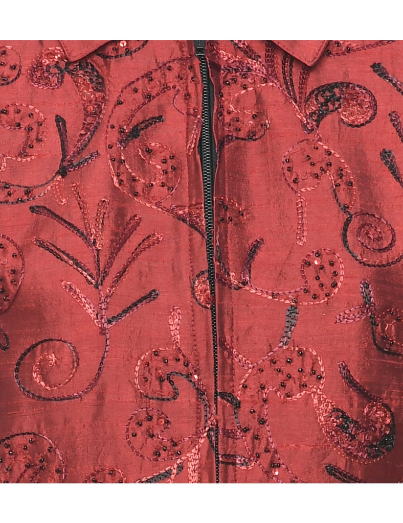 Silk Embroidered Evening Jacket - XS