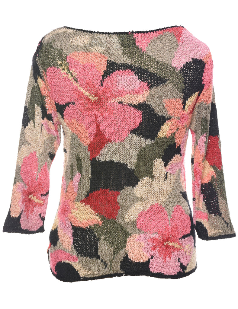 Silk Floral Knit Jumper - S