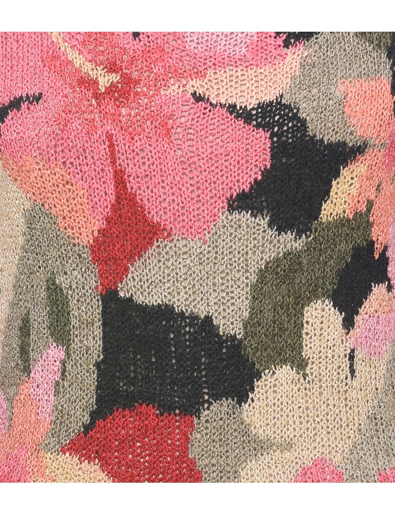 Silk Floral Knit Jumper - S