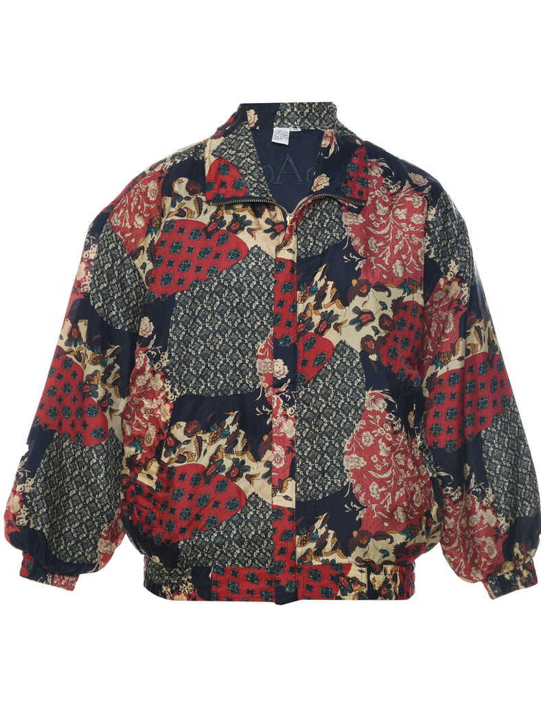 Silk Floral Pattern Jacket - S
