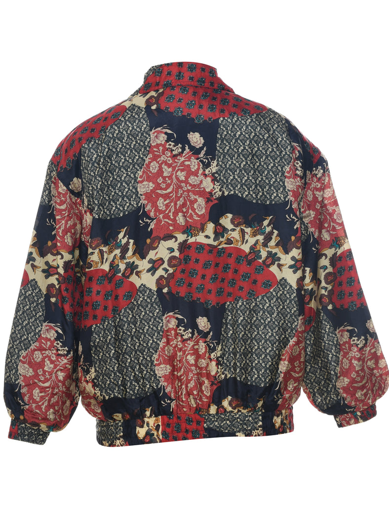 Silk Floral Pattern Jacket - S