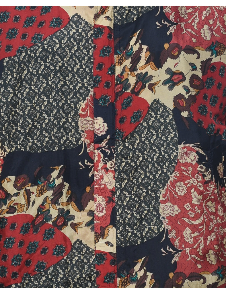 Silk Floral Pattern Jacket - S