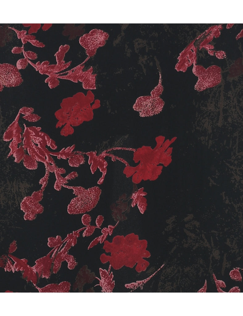 Silk Floral Pattern Y2K Maxi Skirt - M