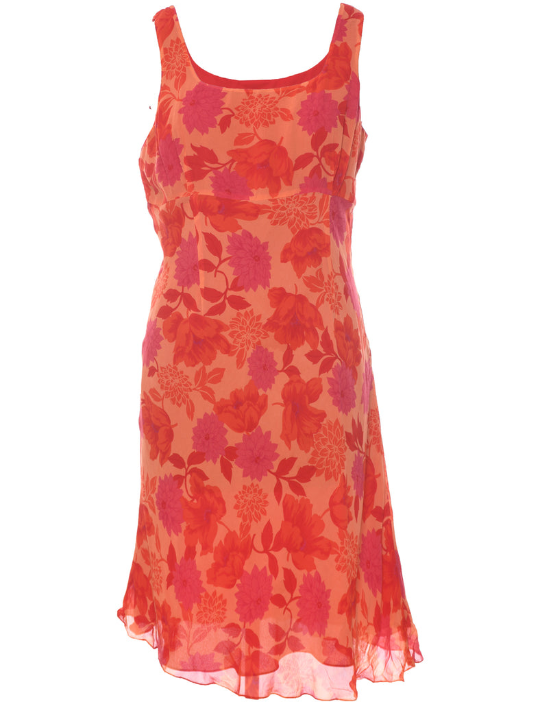 Silk Floral Print Dress - XL
