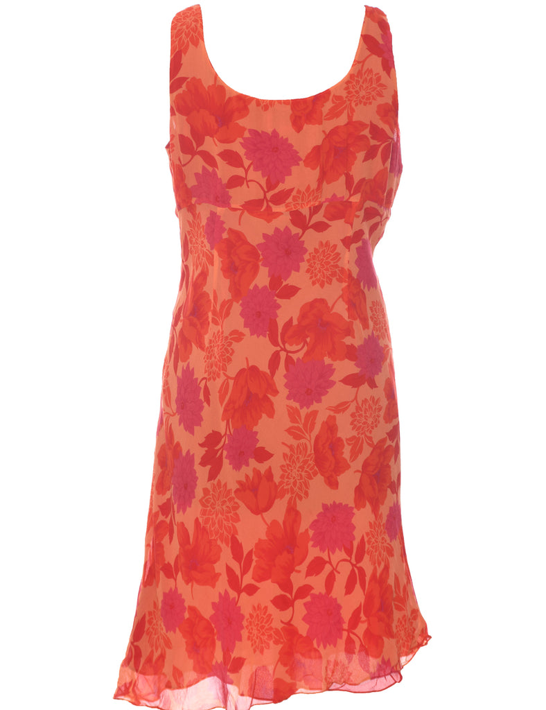 Silk Floral Print Dress - XL