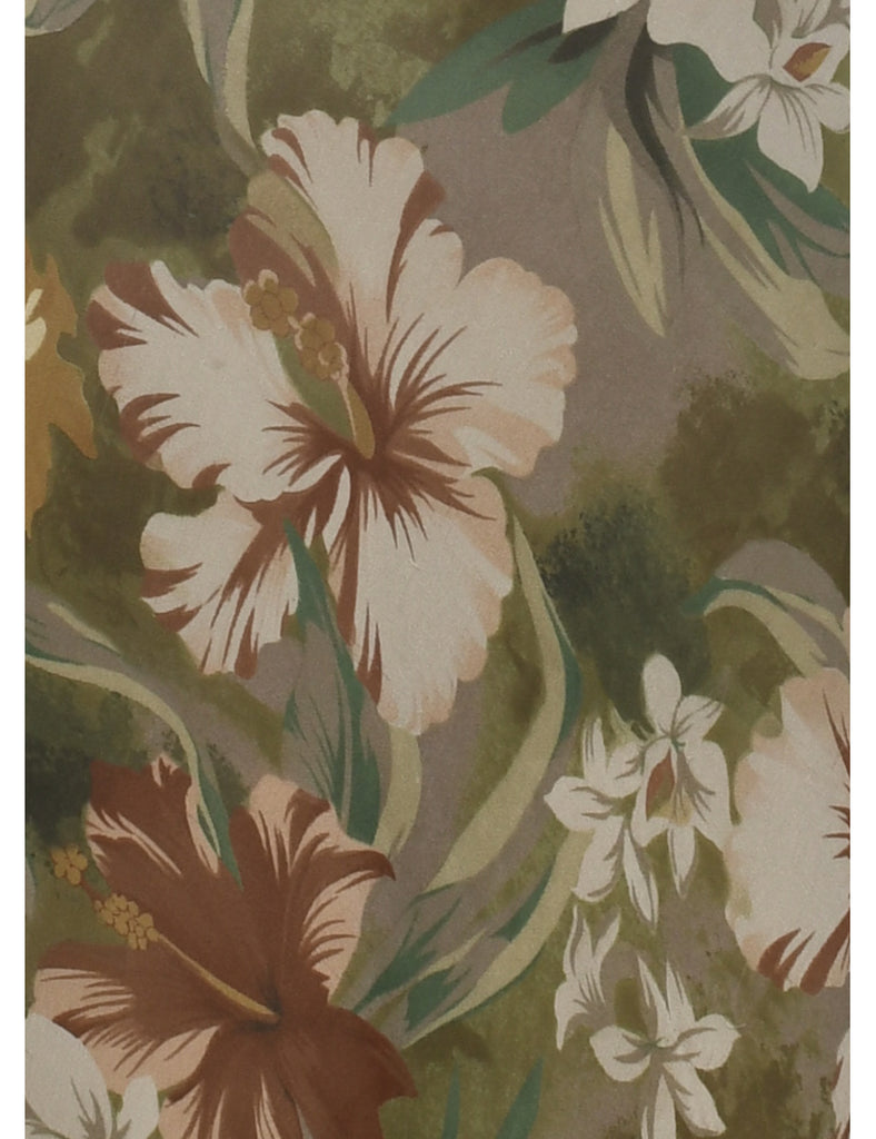 Silk Floral Print Dress - S