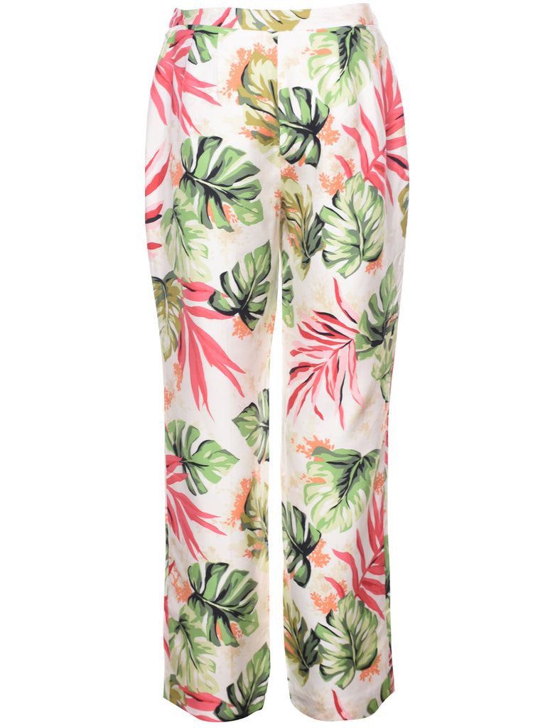 Silk Floral Print Trousers - W31 L31