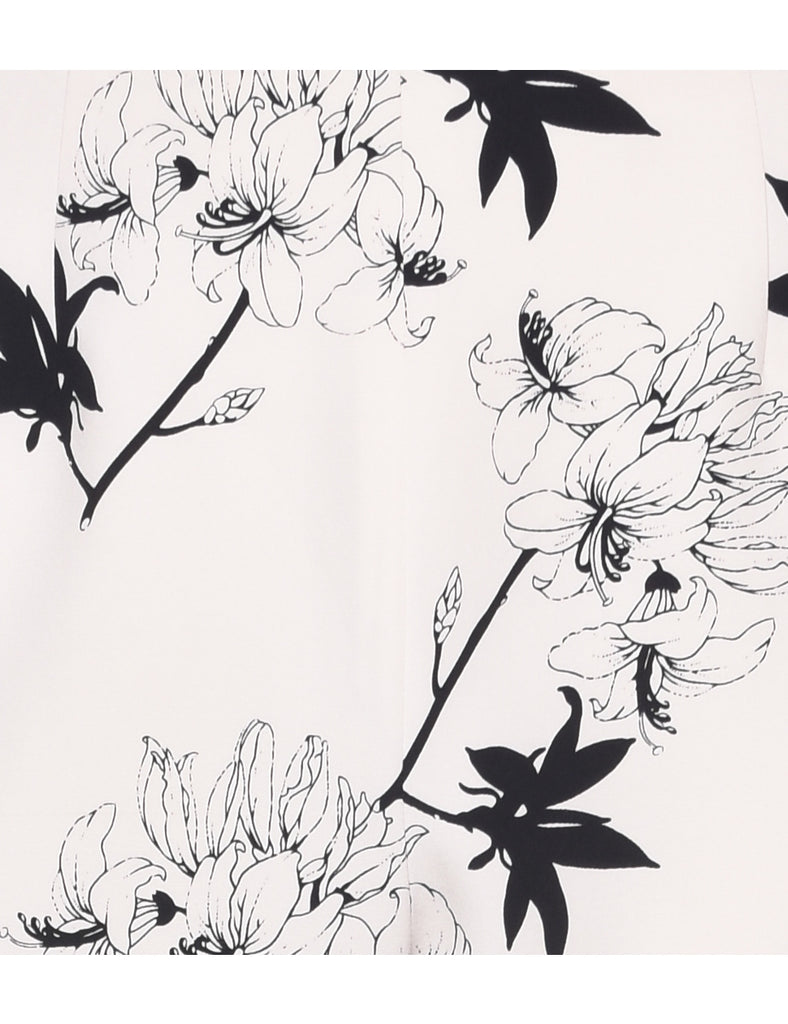 Silk Floral Print Trousers - W31 L26