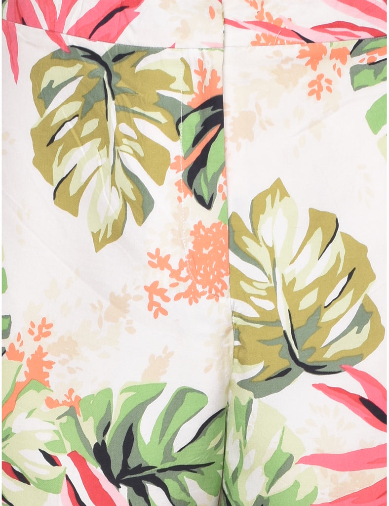 Silk Floral Print Trousers - W31 L31