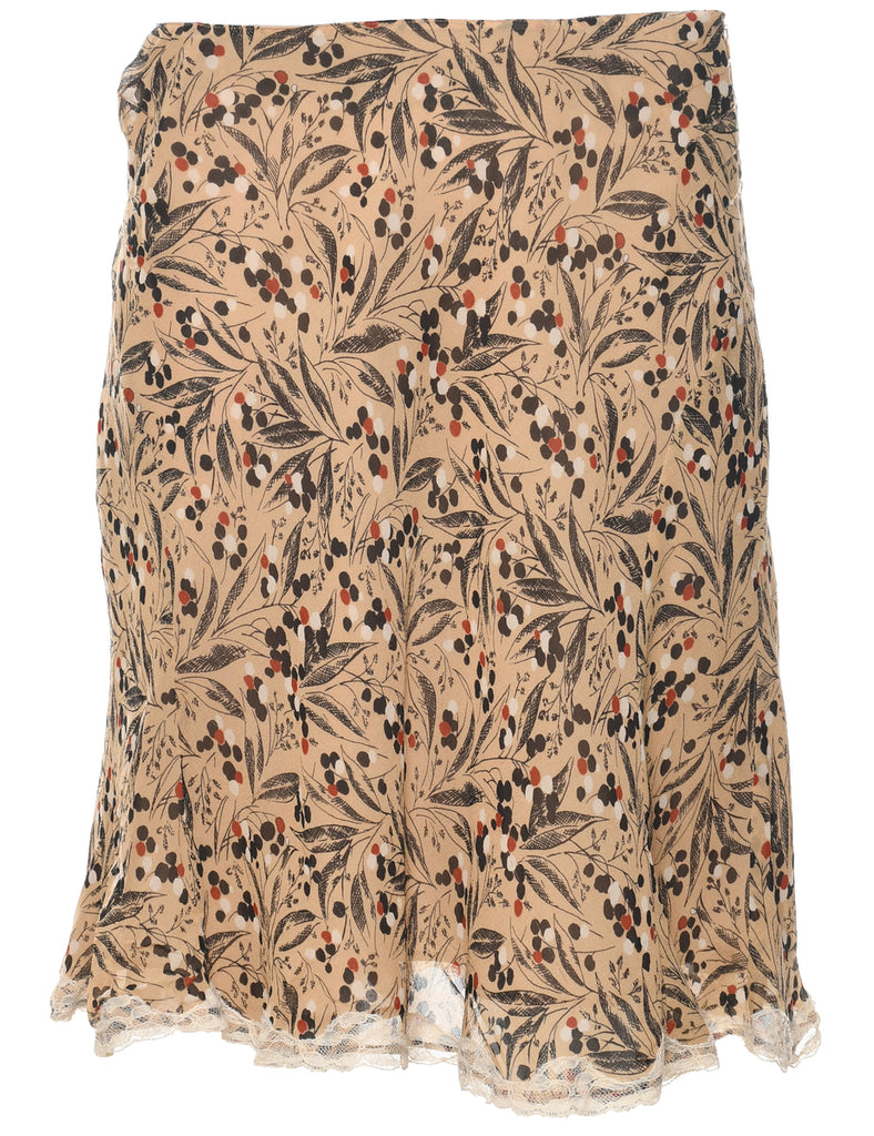 Silk Foliage  Midi Skirt - M