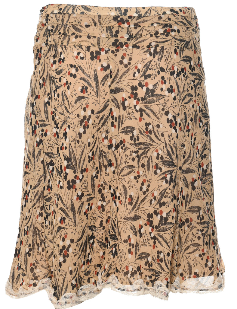 Silk Foliage  Midi Skirt - M