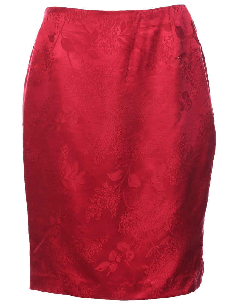 Silk Jacquard Pencil Skirt - M