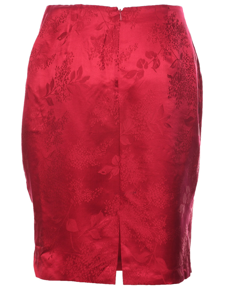 Silk Jacquard Pencil Skirt - M