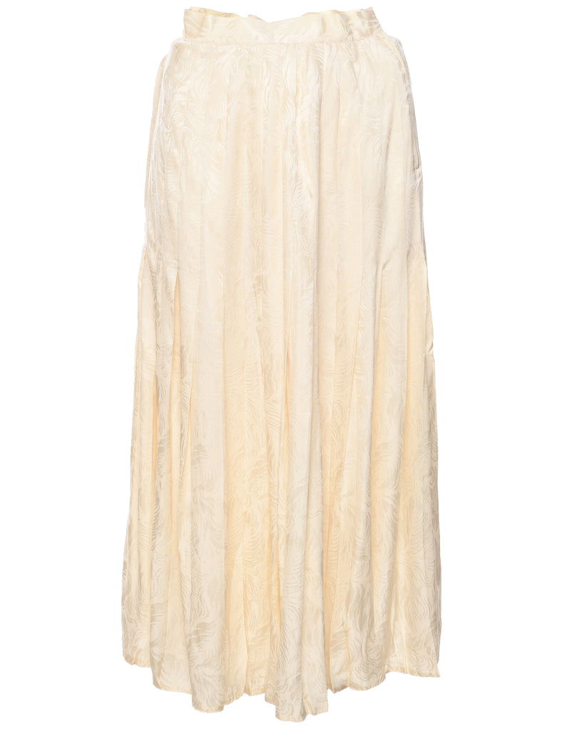 Silk Jacquard Pleated Skirt - S