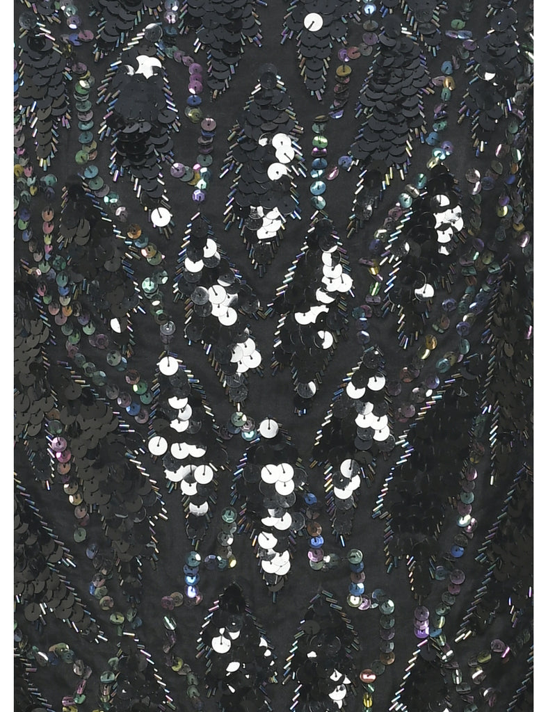 Silk Jordan Sequined Evening Top - M