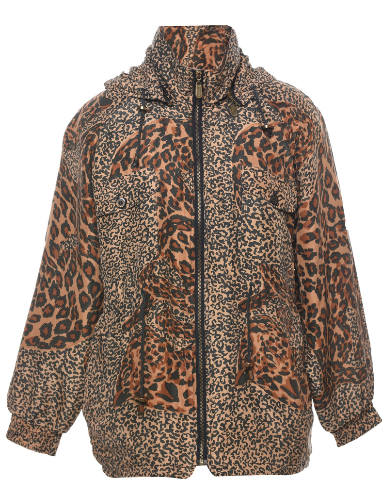 Silk Leopard Print Jacket - M