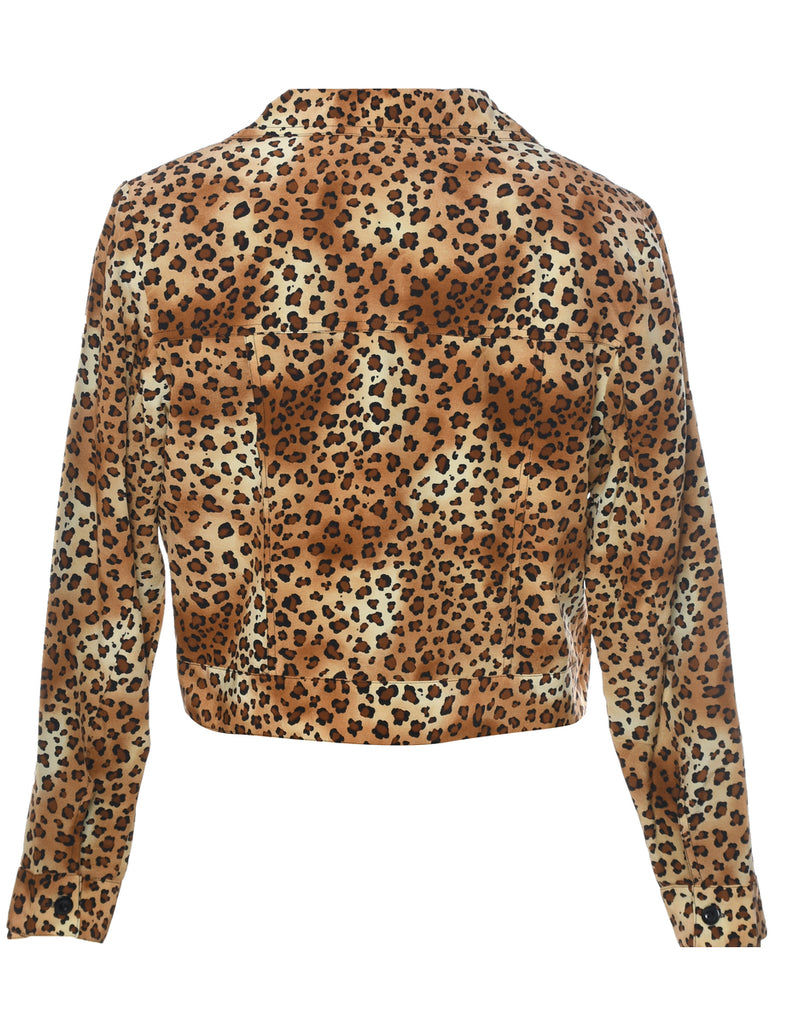 Silk Leopard Print Jacket - L