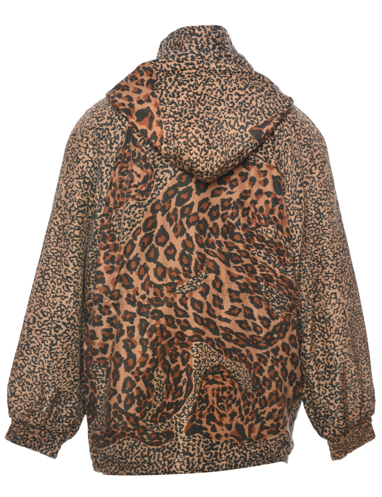 Silk Leopard Print Jacket - M