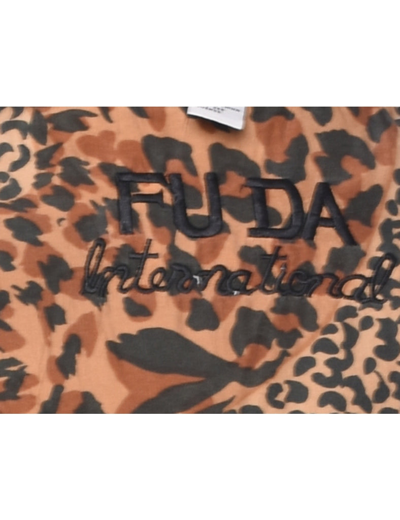 Silk Leopard Print Jacket - M
