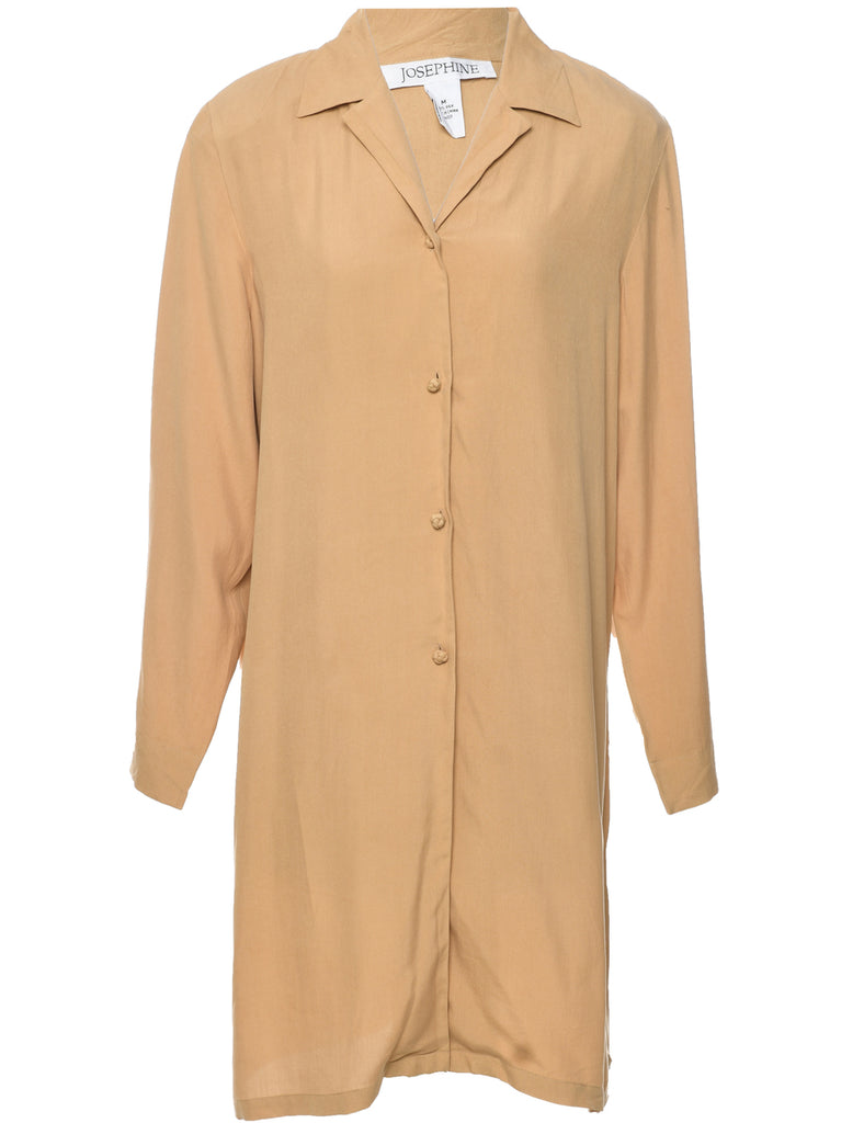 Silk Light Brown Dress - L