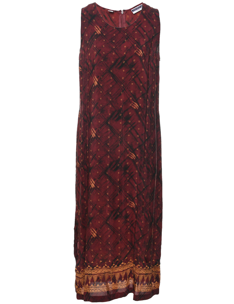 Silk Maroon Dress - L