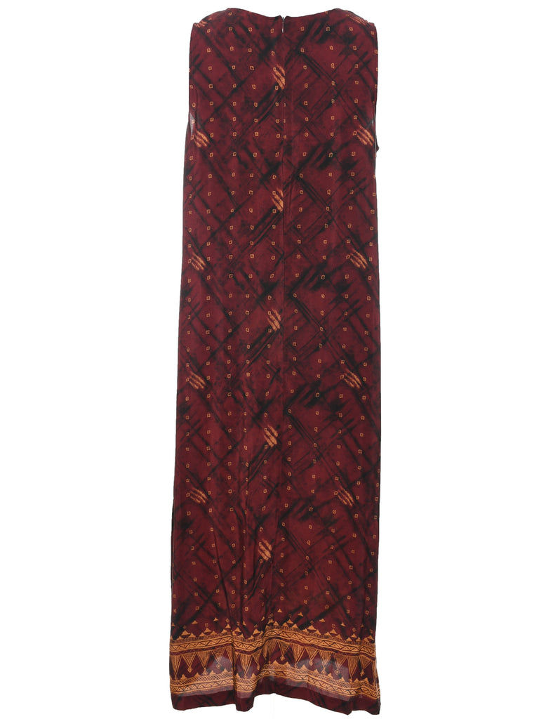 Silk Maroon Dress - L