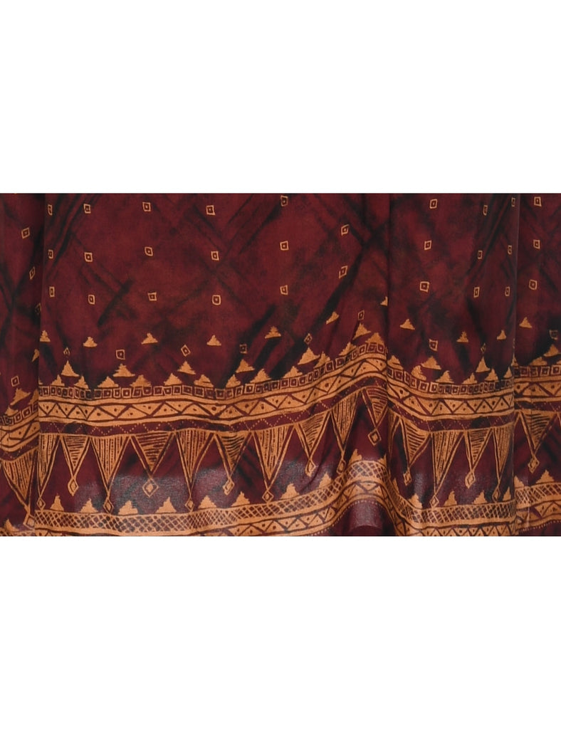 Silk Maroon Dress - L