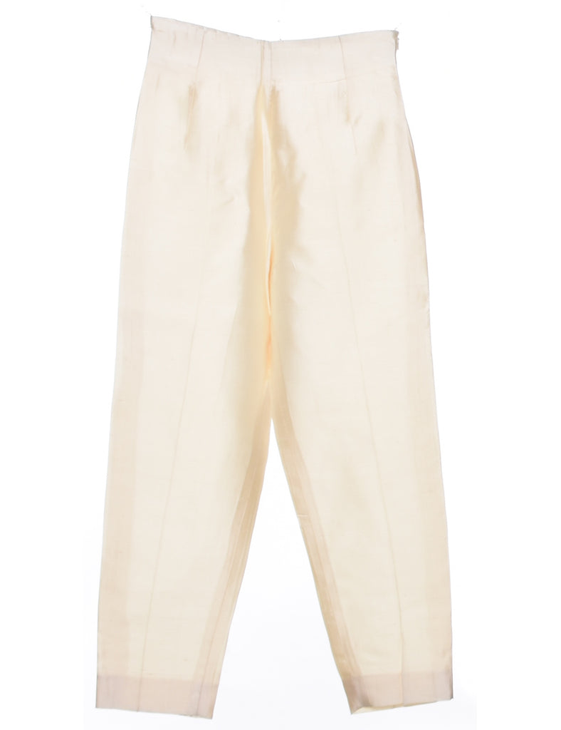 Silk Off White Trousers - W29 L27