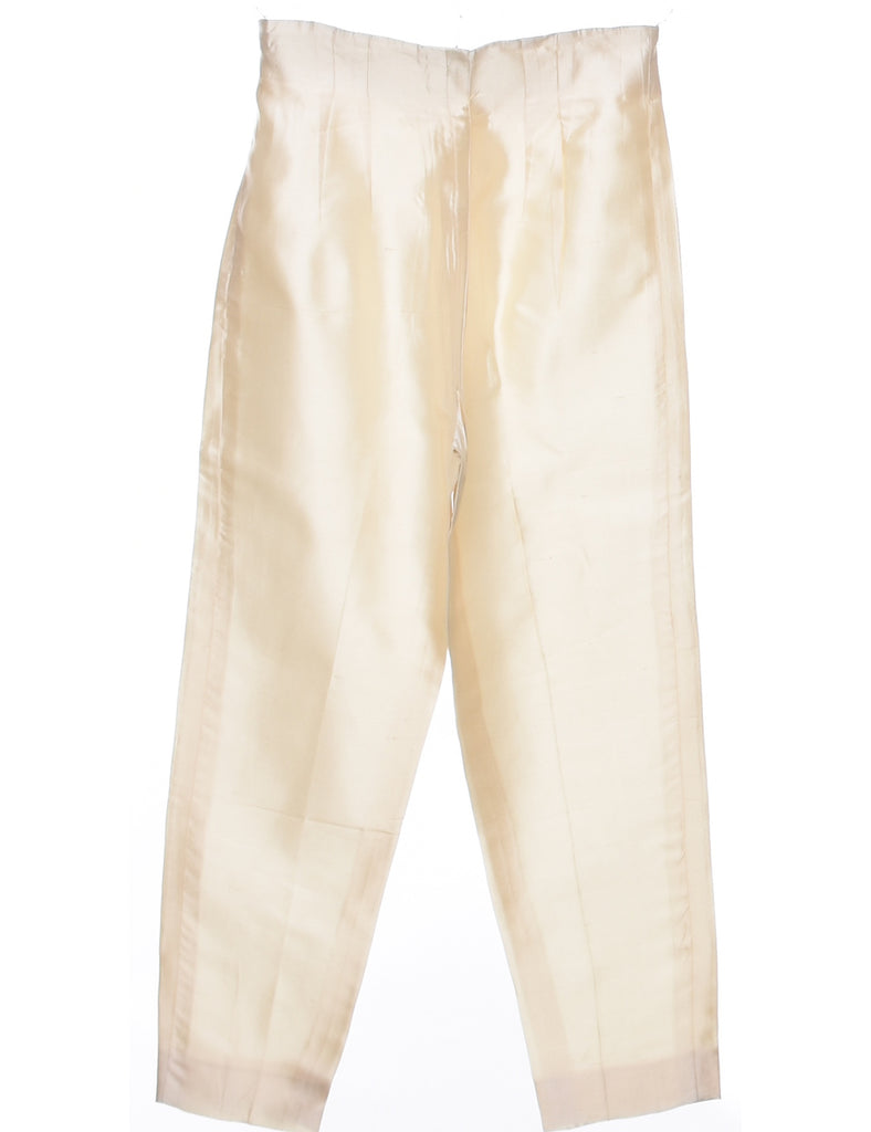Silk Off White Trousers - W29 L27