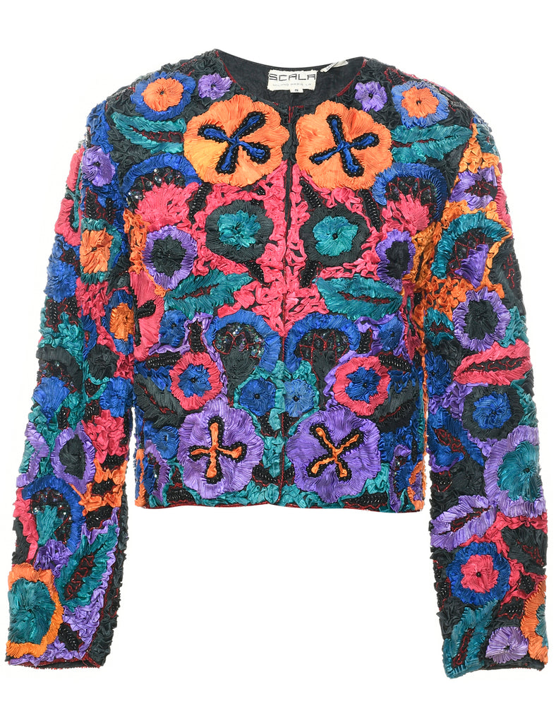 Silk Patchwork Evening Jacket - S