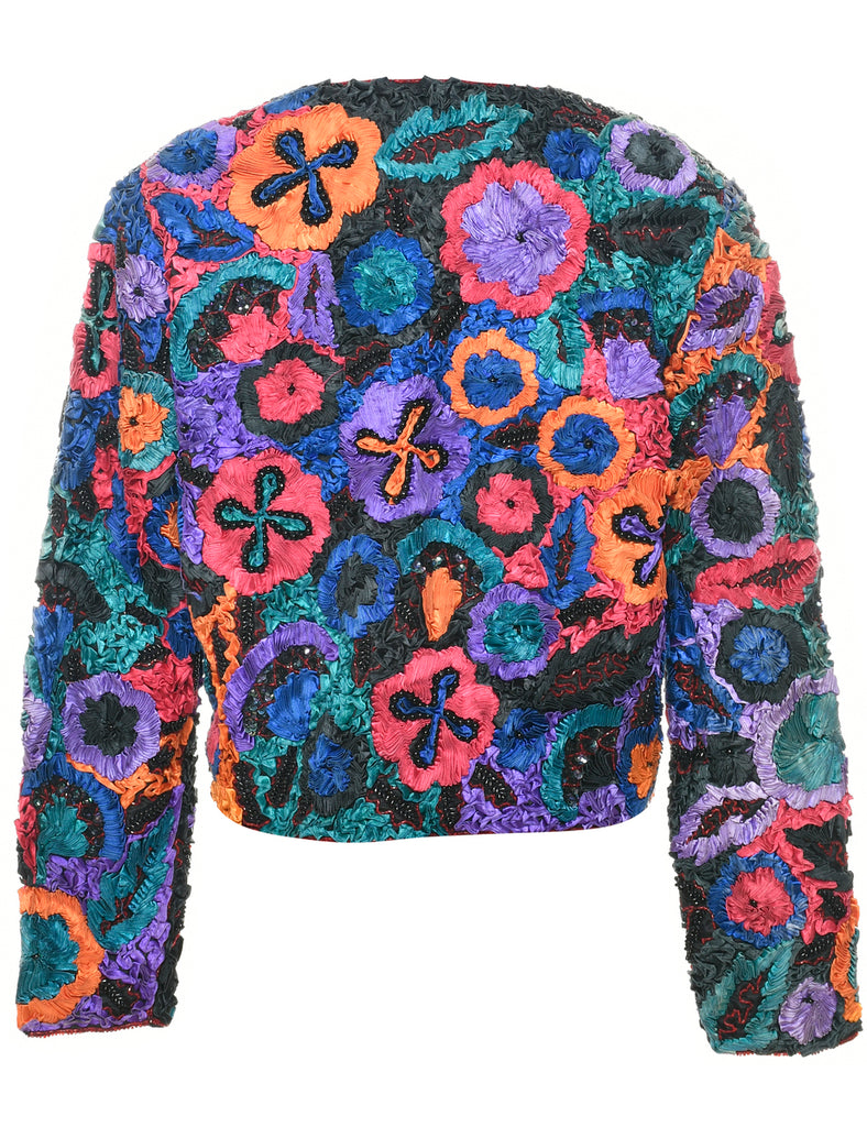Silk Patchwork Evening Jacket - S