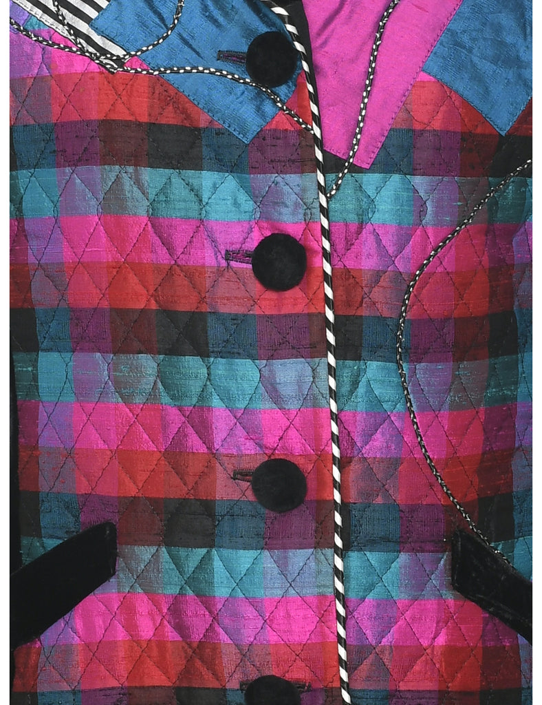 Silk Patchwork Evening Jacket - M