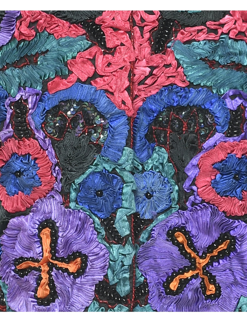 Silk Patchwork Evening Jacket - S