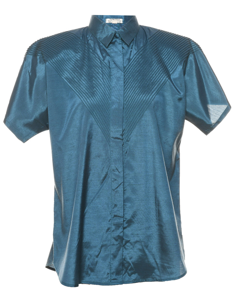 Silk Pin Tucks Evening Blouse - S