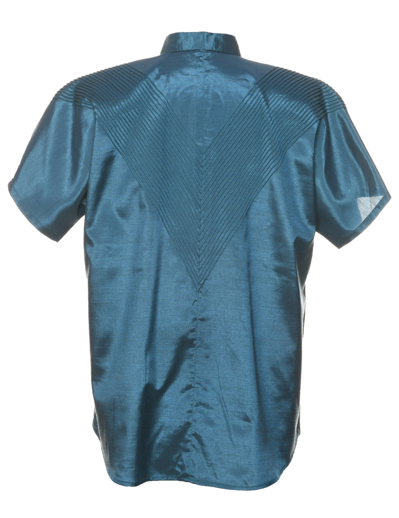 Silk Pin Tucks Evening Blouse - S