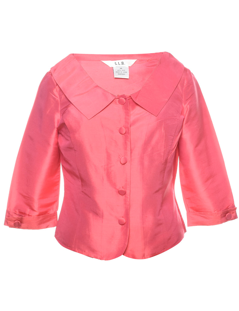Silk Pink Evening Jacket - M