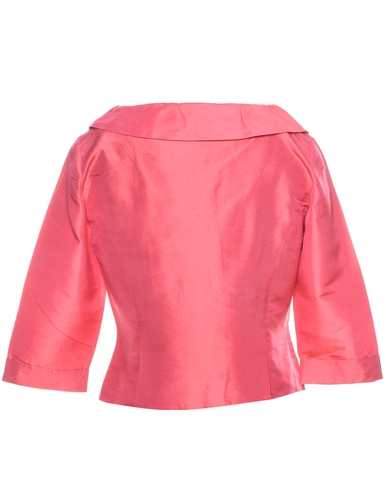Silk Pink Evening Jacket - M