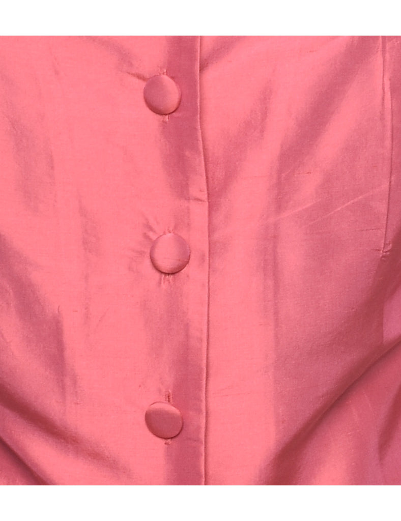 Silk Pink Evening Jacket - M