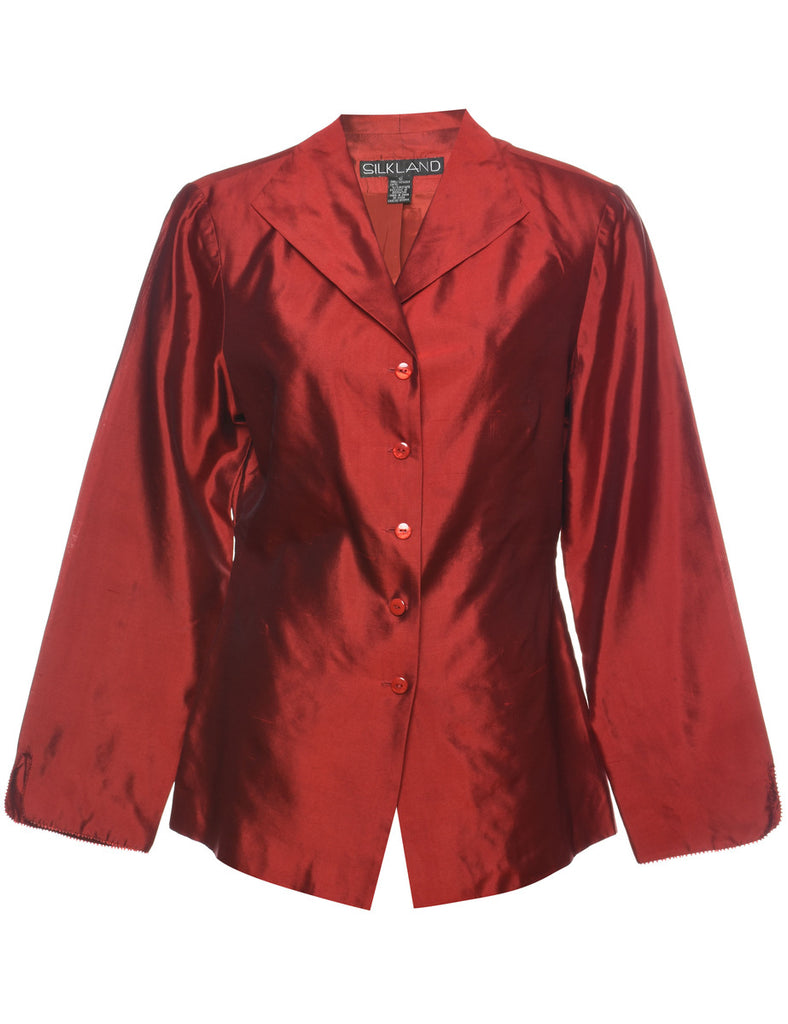 Silk Red Evening Jacket - M